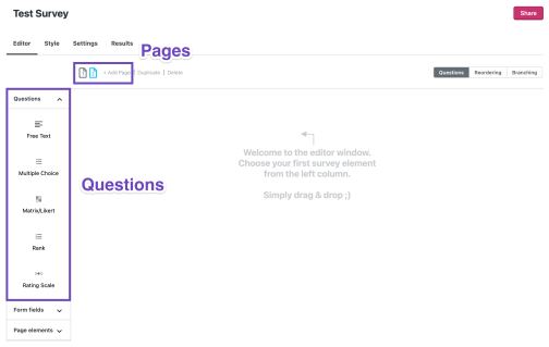 survey question editor