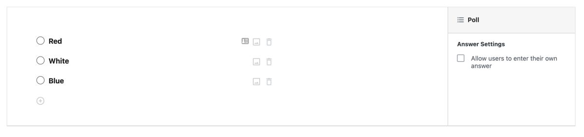 Crowdsignal poll editor showing "other" option