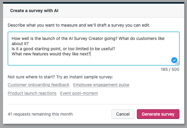 The AI Survey Creator: from idea to survey in&nbsp;seconds